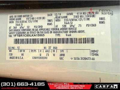 2020 Ford Transit T-250 130" Med Rf 9070 GVWR RWD