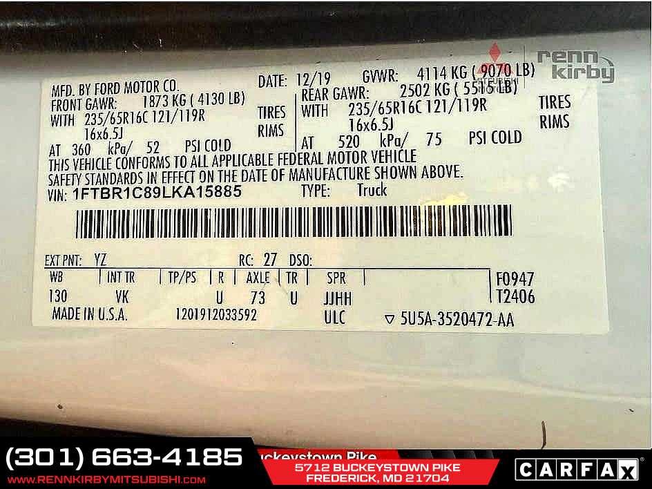 2020 Ford Transit T-250 130" Med Rf 9070 GVWR RWD