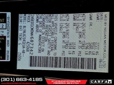 2022 Nissan Frontier SV